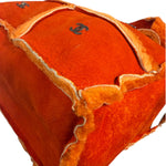 Chanel Orange Suede Shearling Patchwork Shoulder Bag 2001