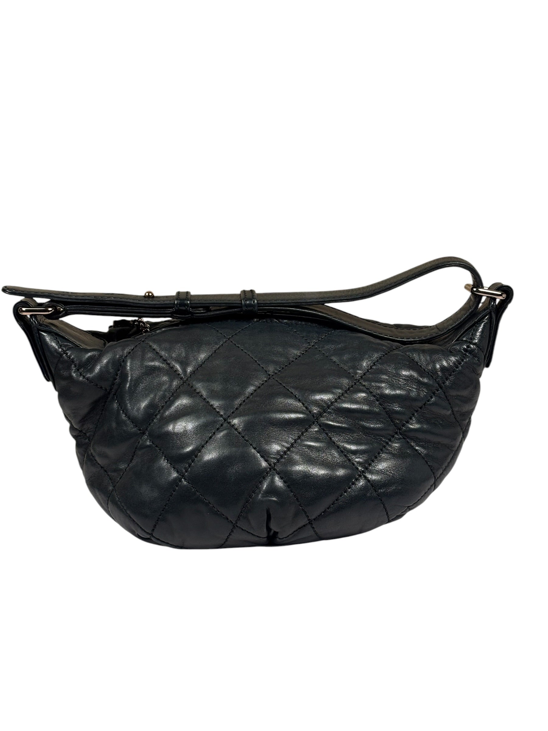 Chanel Black Quilted Lambskin Cloudy Bundle Hobo 2005