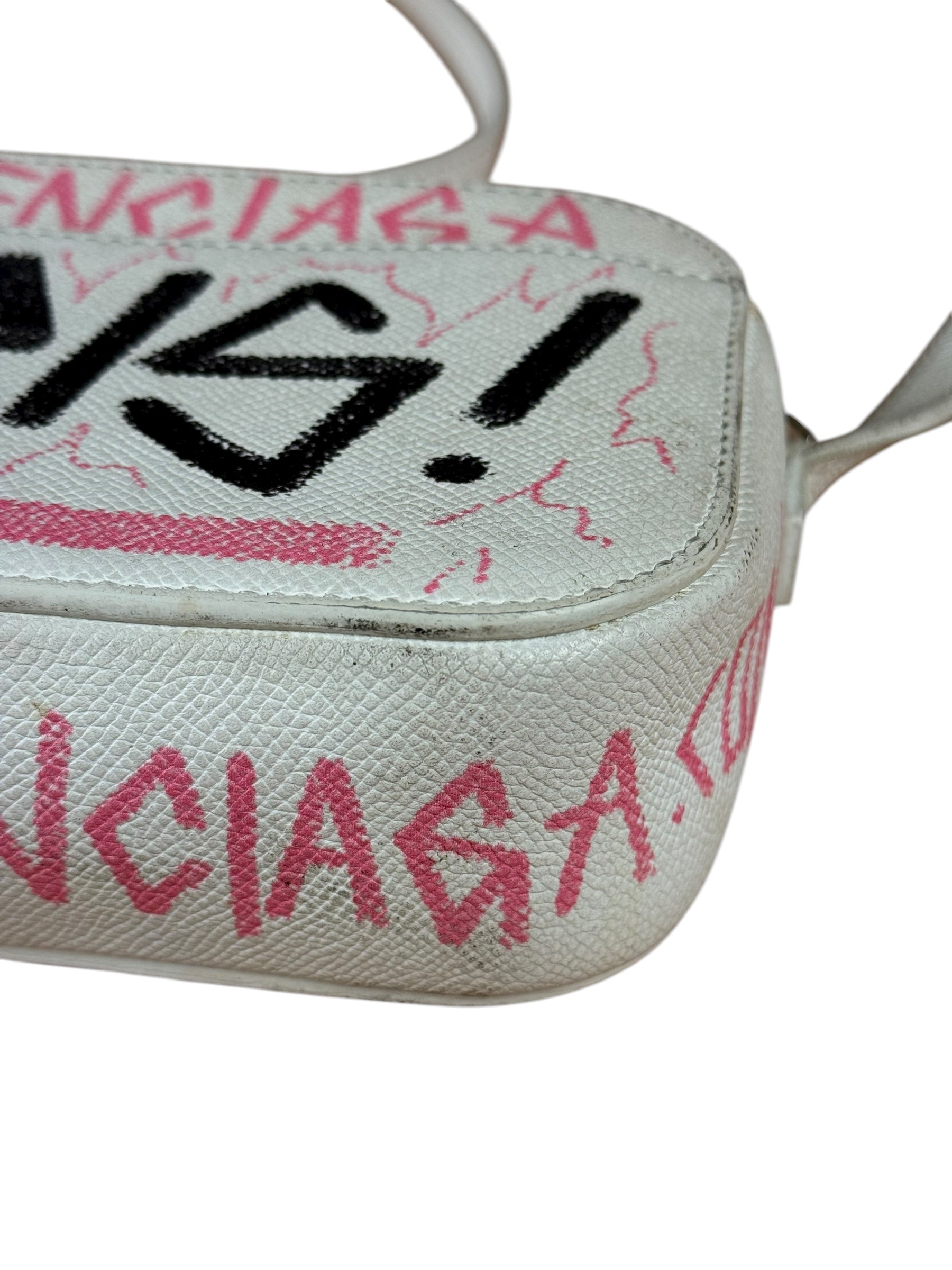 Balenciaga Graffiti Leather Camera Crossbody Bag
