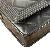 Chanel Black Quilted Lambskin Boy Flap Wallet On Chain 2014