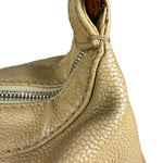 Chanel CC Vintage Beige Leather Caviar Wood Chain Hobo Bag