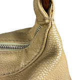 Chanel CC Vintage Beige Leather Caviar Wood Chain Hobo Bag