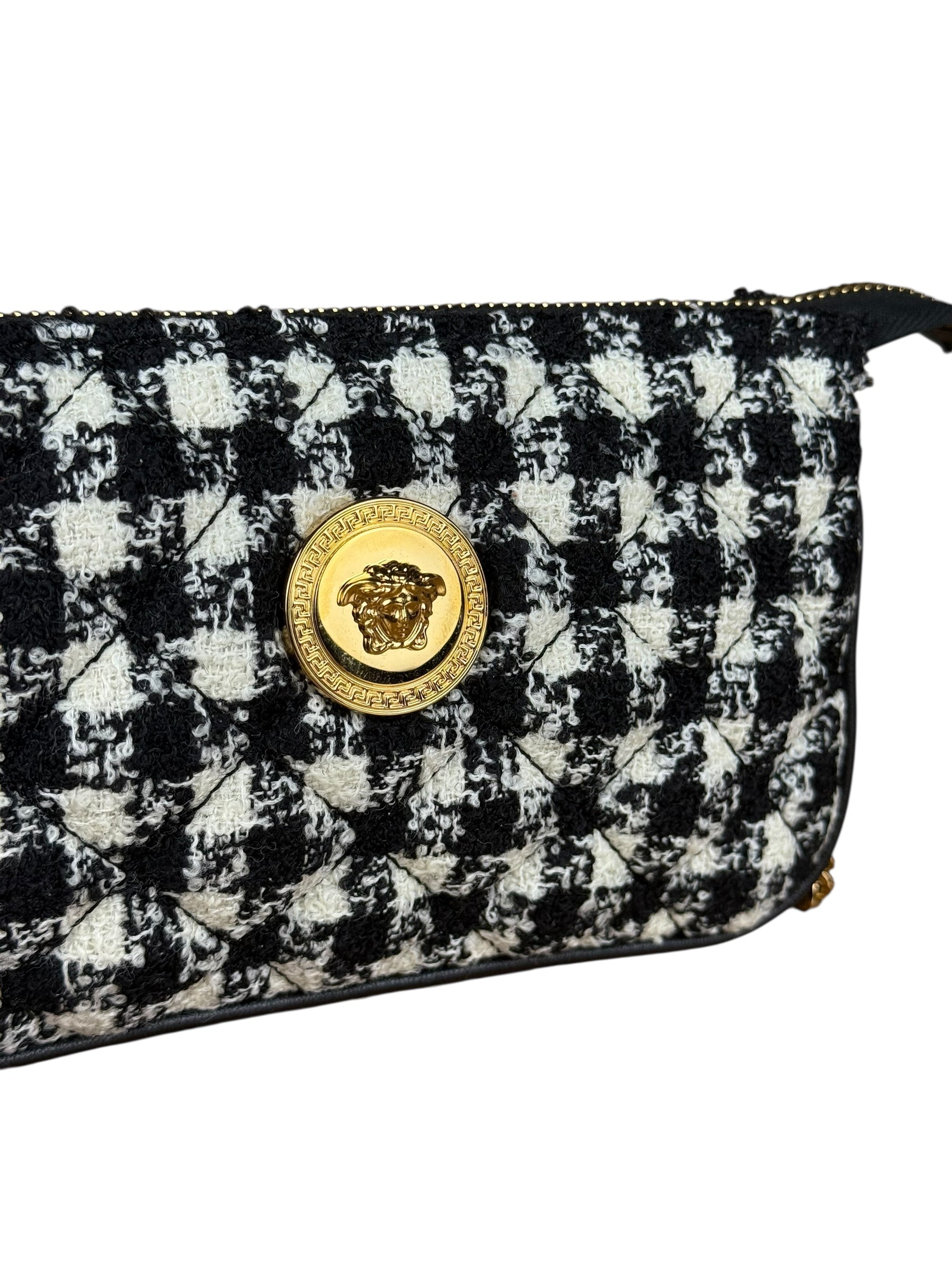Versace Black/White Tweed Pochette