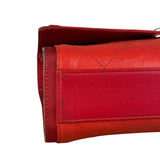 Chanel Red CC Quilted Crumpled Calfskin Flap Bag 2018