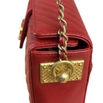Chanel Red Quilted Leather Rock The Corner Minaudiere Shoulder Bag 2018