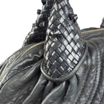 Fendi Vintage Black Leather Spy Hobo Bag