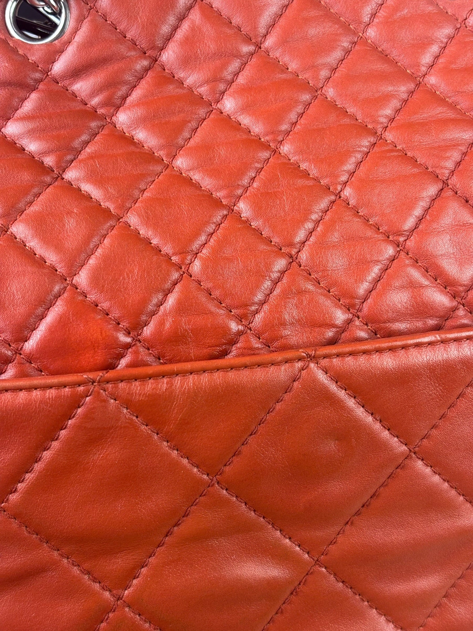 Chanel Red Quilted Calfskin In The Business Tote 2011