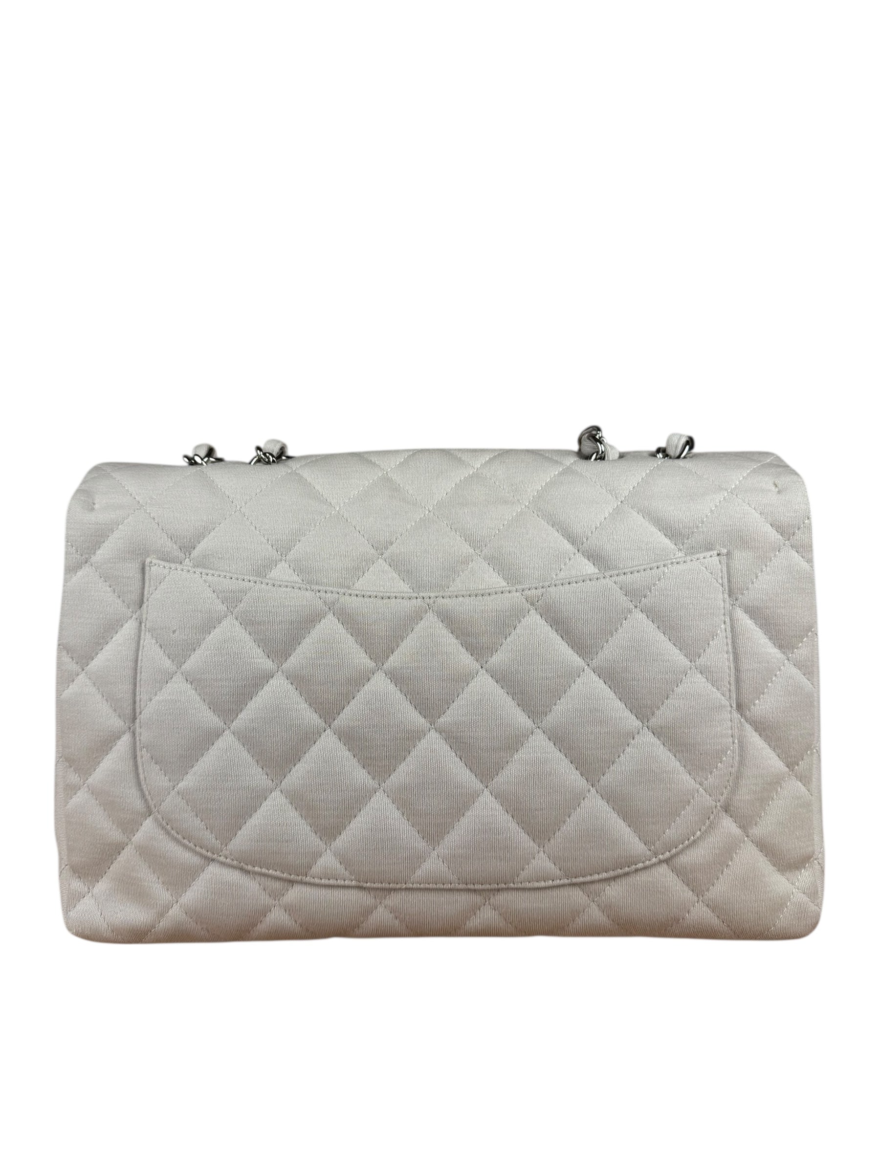 Chanel Grey Cotton M Classic Flap