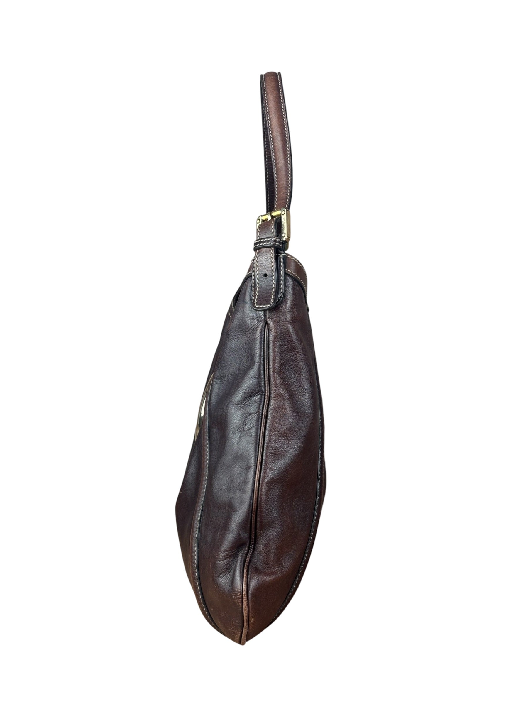 Gucci Brown Web Britt Hobo Leather Shoulder Bag