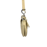 Christian Dior Cream Leather Saddle Shoulder Bag