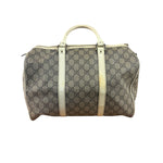 Gucci Bicolor Leather Trim GG Supreme Joy Boston Handbag