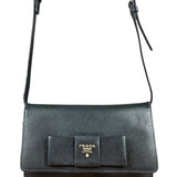 Prada Saffiano Lux Bow Crossbody Wallet