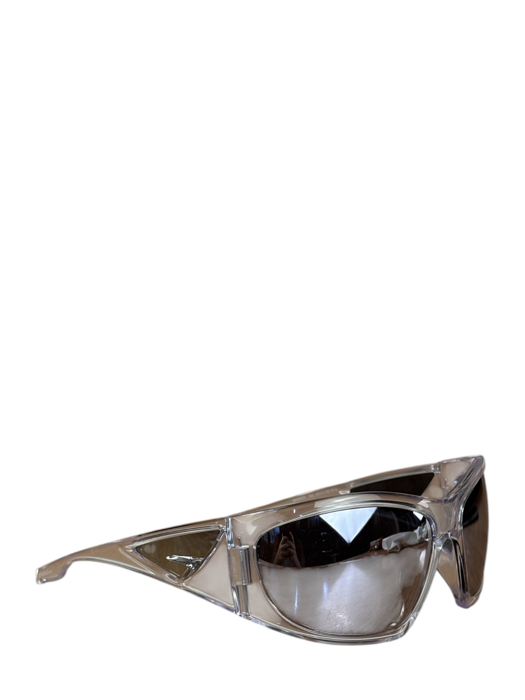 Givenchy Silver Giv Cut Shield Sunglasses