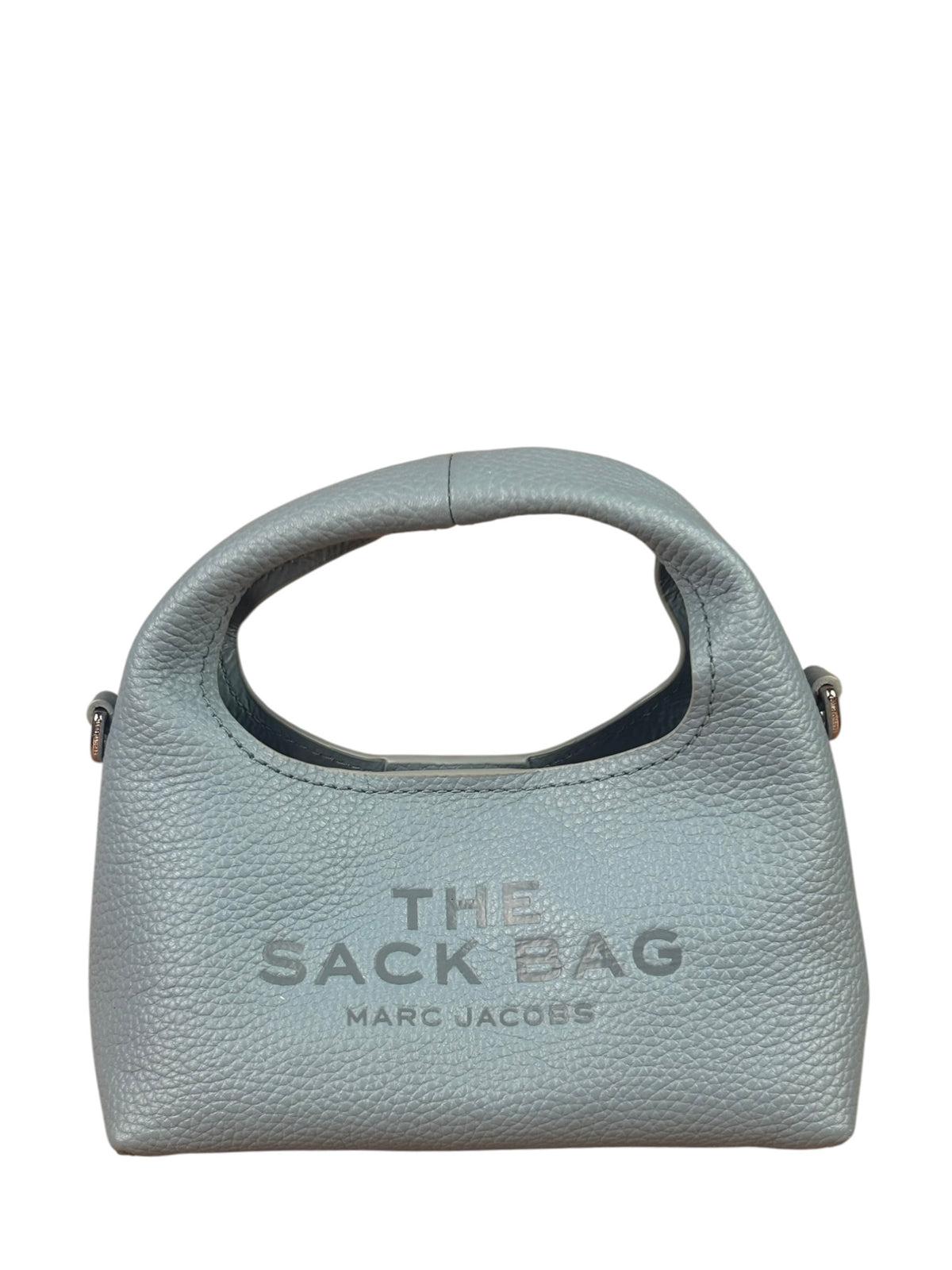 Marc Jacobs Cloud Blue Pebbled Leather Nano The Sack Two-Way Hobo