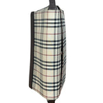 Burberry Vintage Leather Trim House Check Crossbody Flap Bag