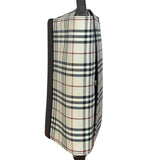 Burberry Vintage Leather Trim House Check Crossbody Flap Bag