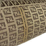 Fendi Brown Leather Trim Zucca Mamma Baguette
