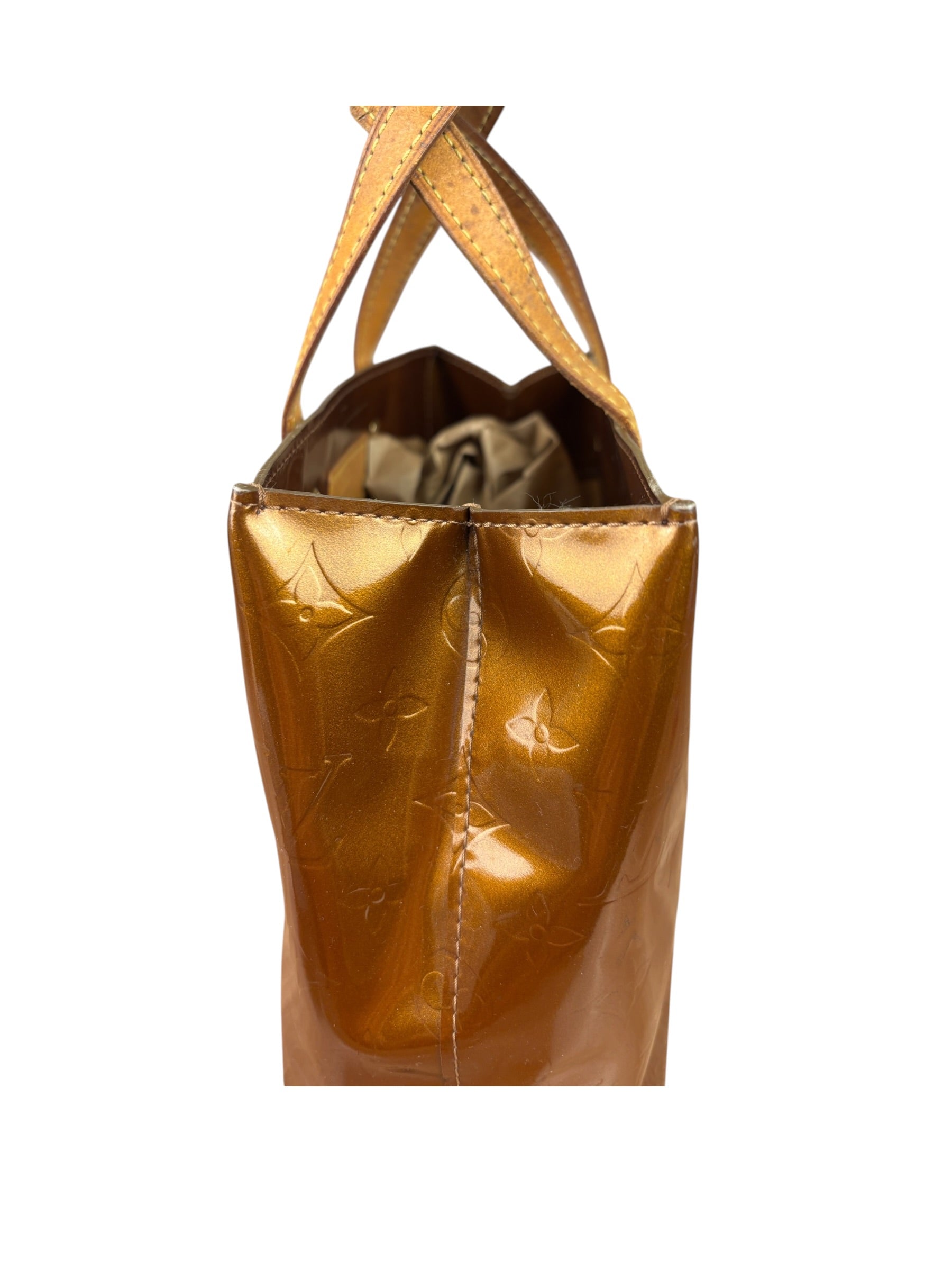 Louis Vuitton Bronze Monogram Vernis Reade Tote Bag PM