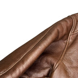 Vintage Leather Fur Lined Long Coat