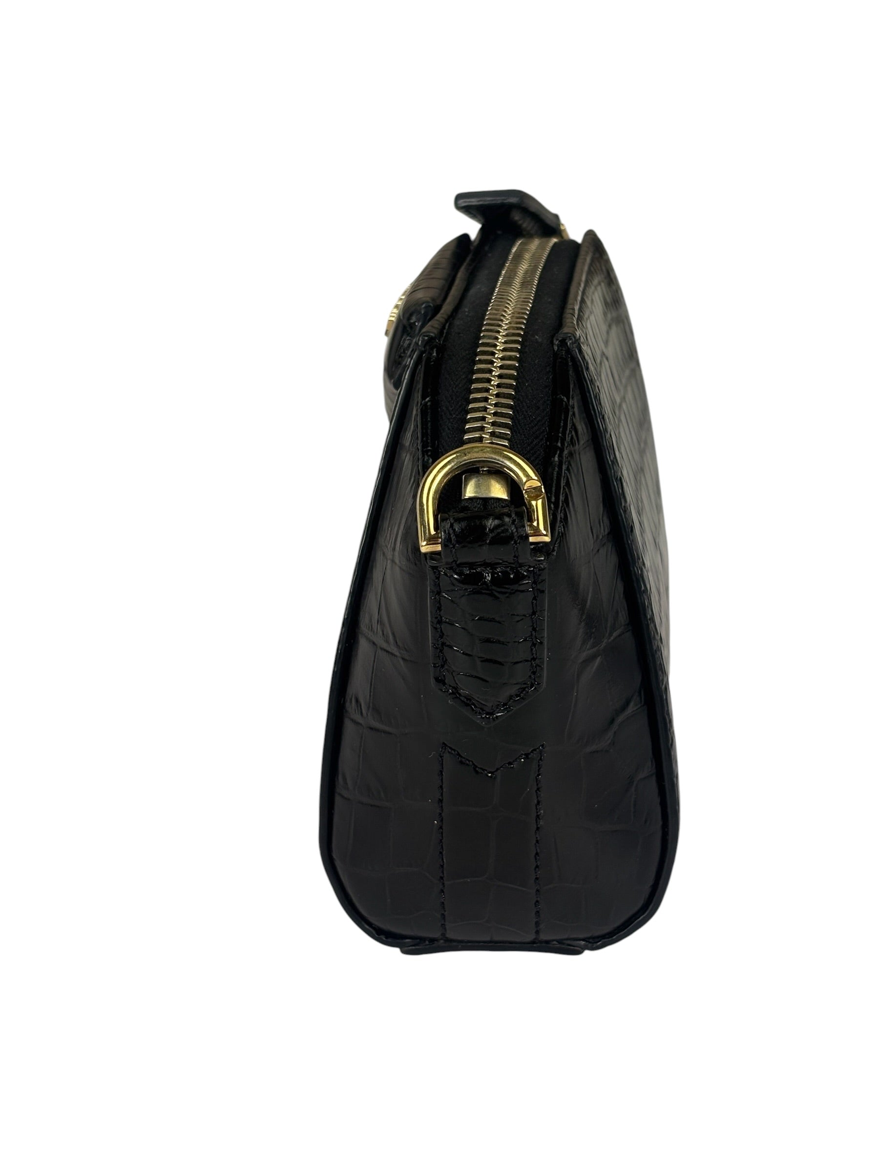 Givenchy Black Crocodile Embossed Leather Nano Antigona Crossbody Bag