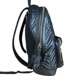 Gucci Black Chevron Leather Backpack