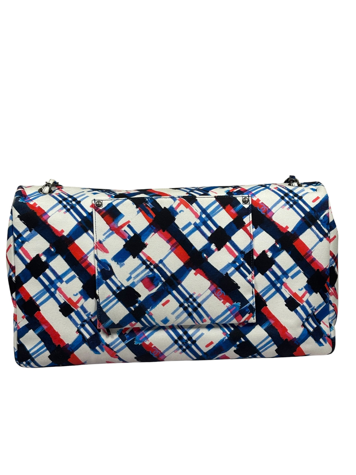 Chanel White-Multi Canvas Airline Printed XXL Travel Flap Bag 2016