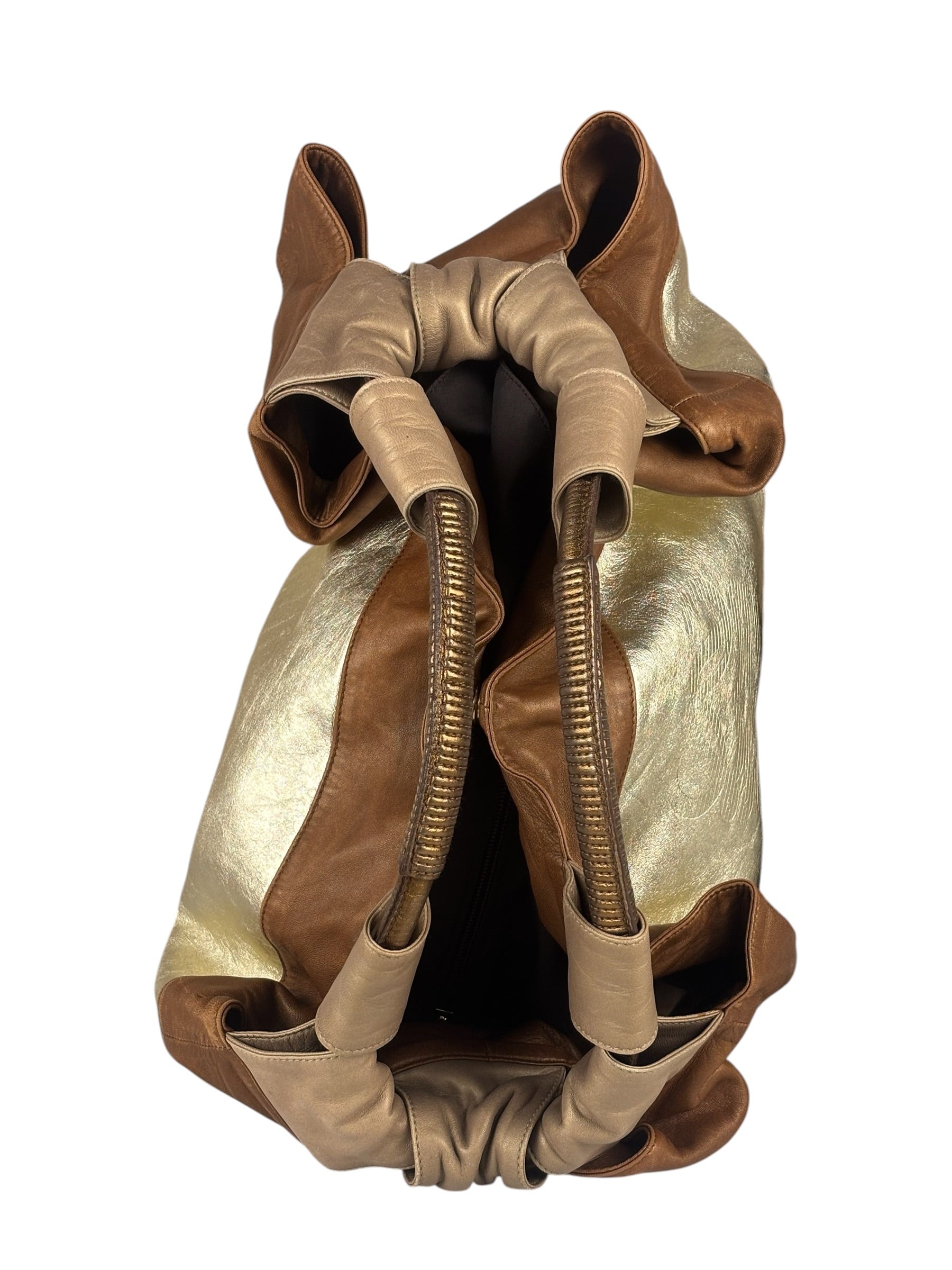 Loewe Gold/Bronze Leather Nappa Aire Handbag
