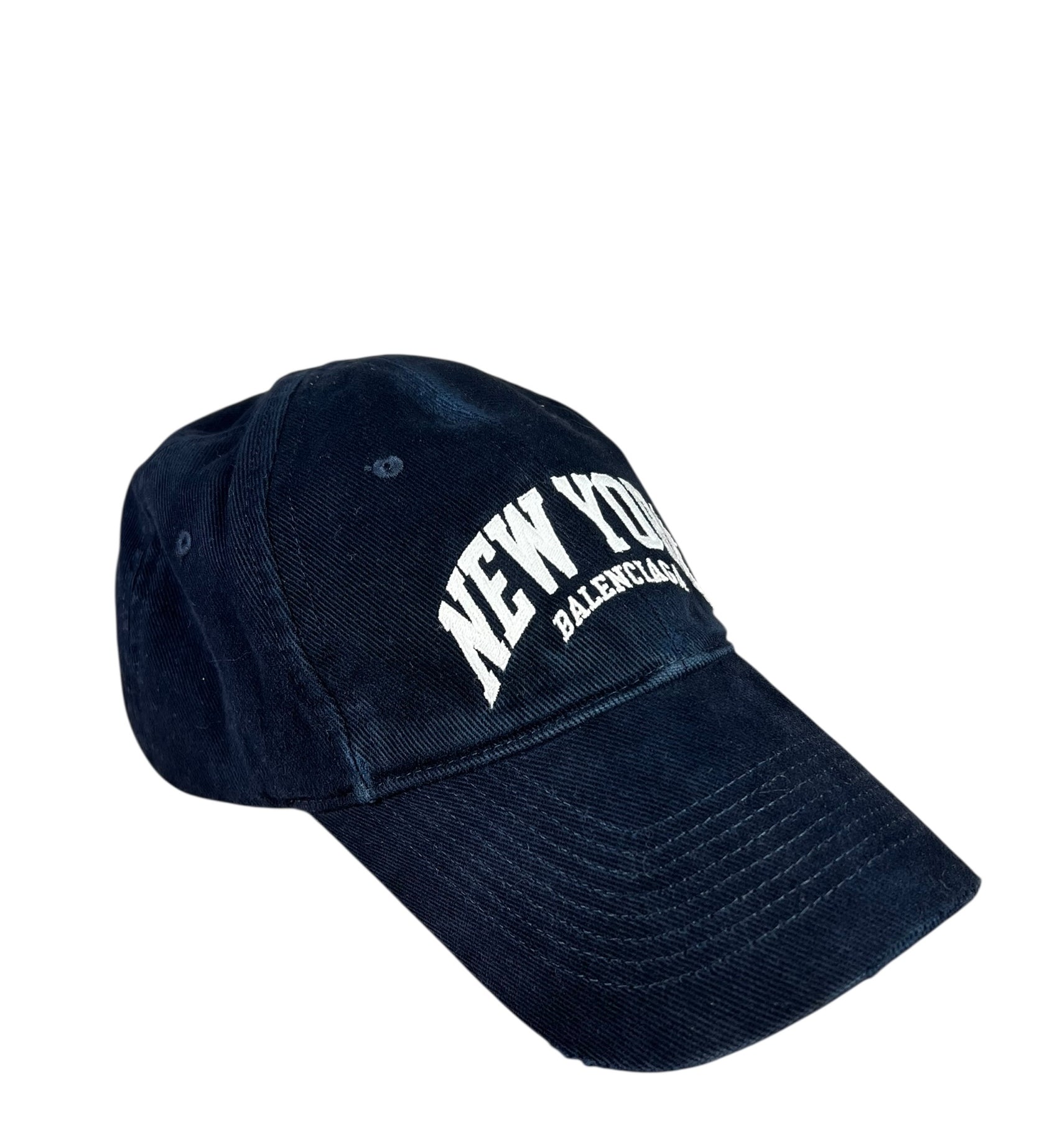 Balenciaga Navy Embroidered New York Cap