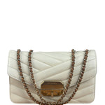 Chanel Beige Gabrielle Chevron Medal Flap 2011