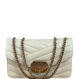 Chanel Beige Gabrielle Chevron Medal Flap 2011