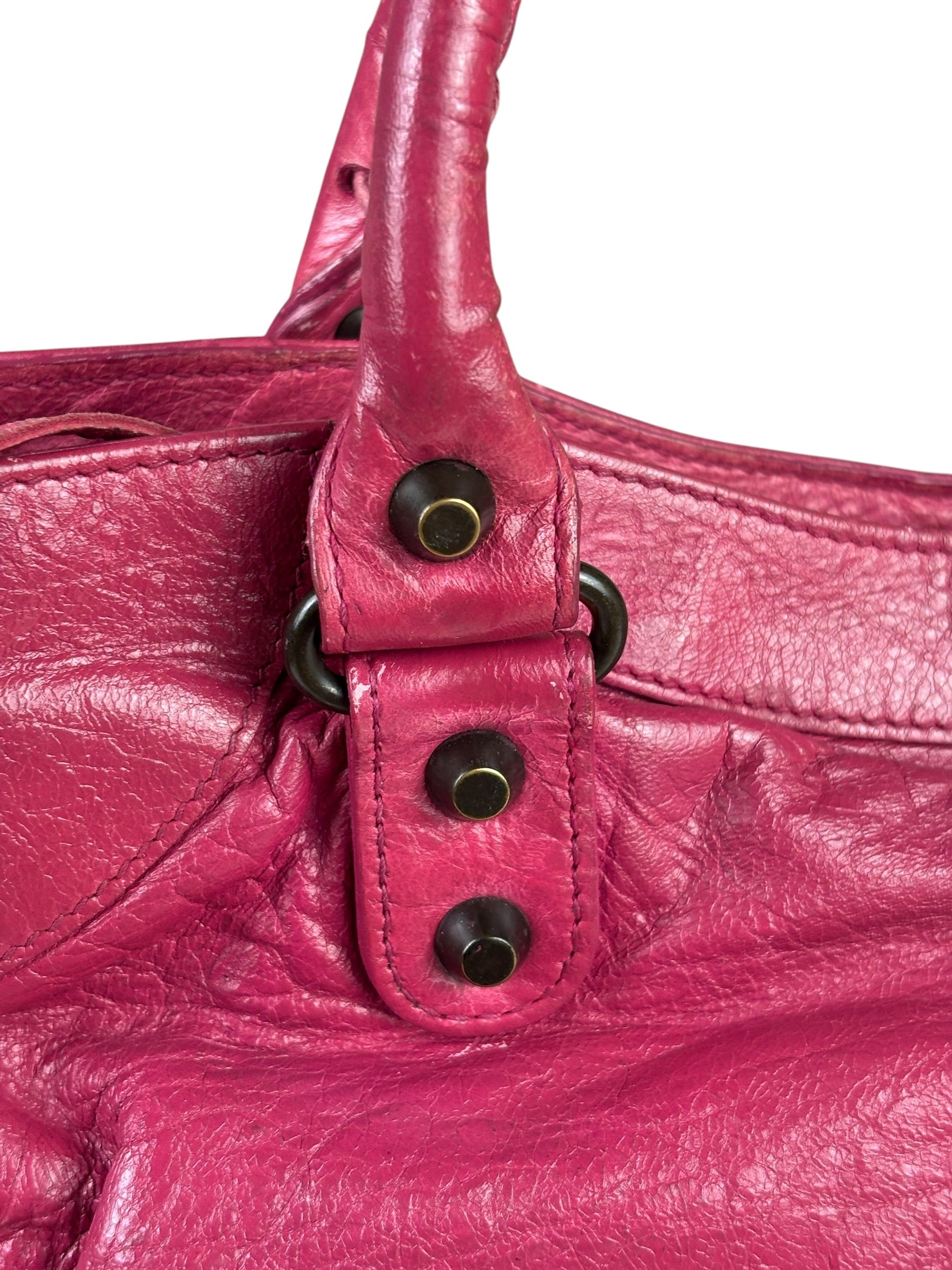 Balenciaga Pink Leather Classic City Two-Way Bag