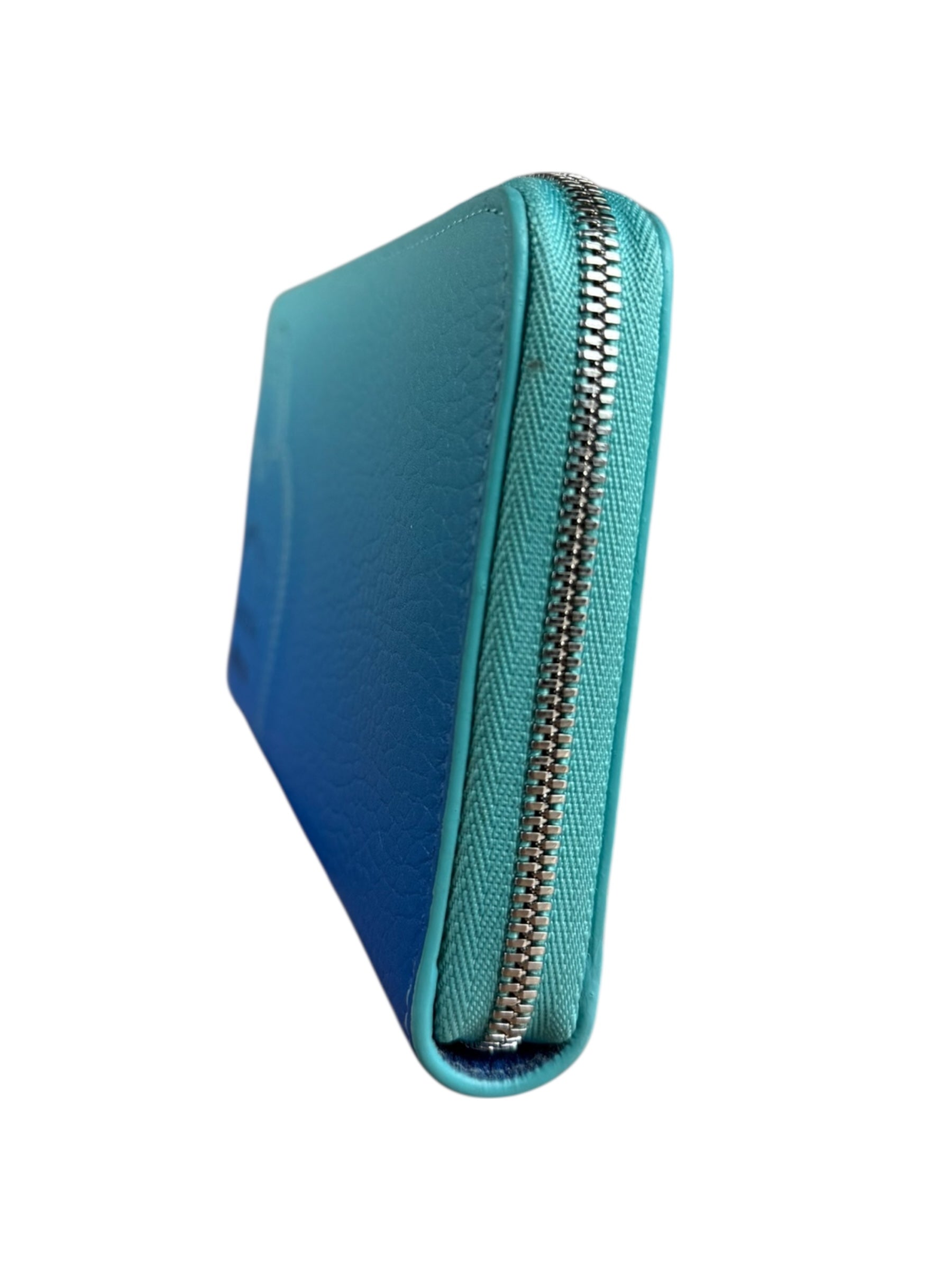 Tiffany & Co Blue Gradient Leather Long Zippy Wallet
