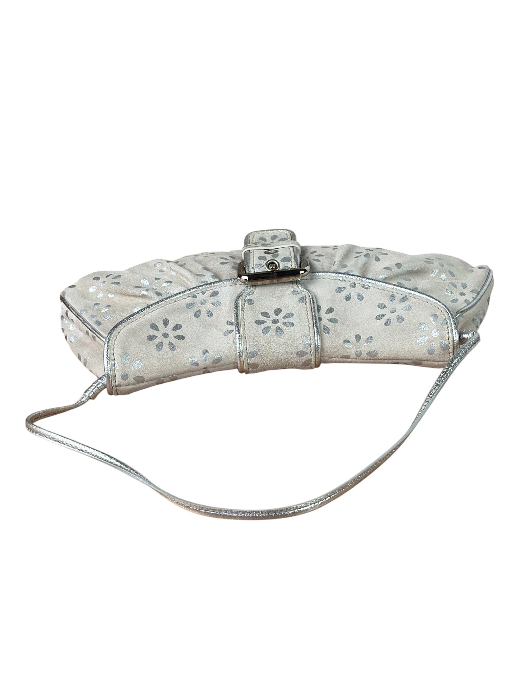 Celine Grey/Silver Suede/Leather Daisy Pochette