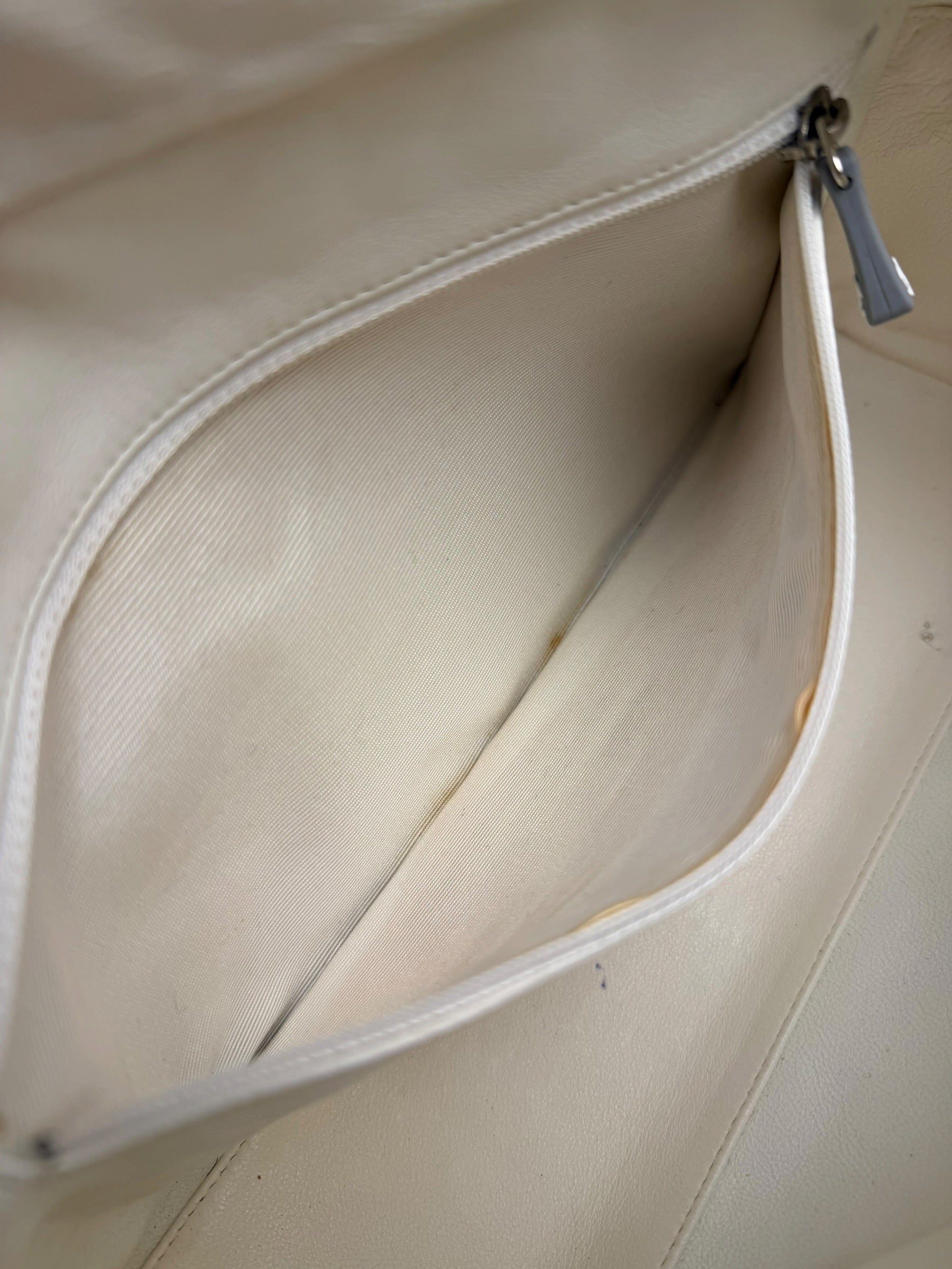 Chanel Grey Quilted Leather Trim Bowling Bag 2000