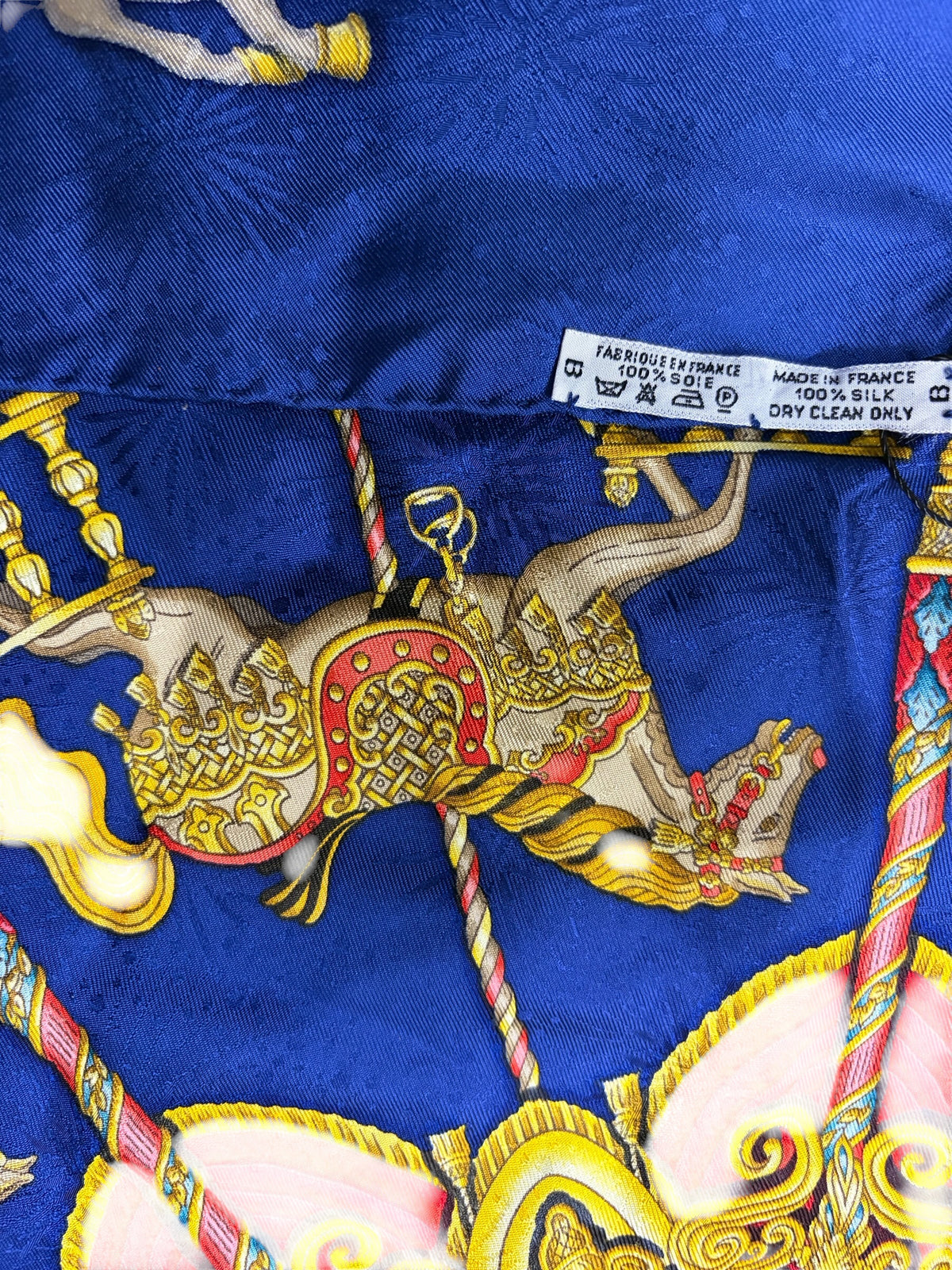 Hermes Navy Luna Park Silk Scarf