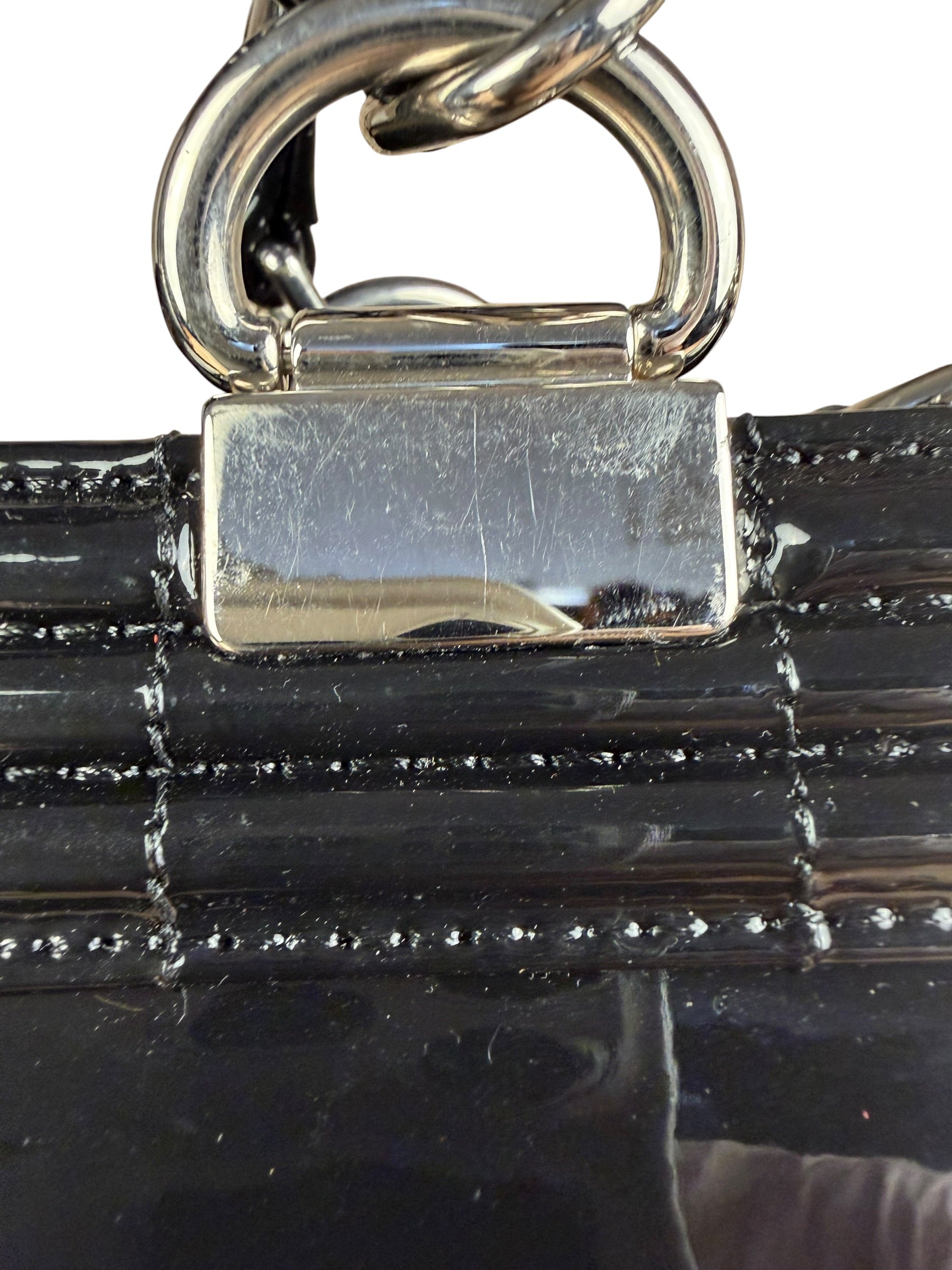 Chanel Black Patent Leather Boy Tote Two-Way Bag 2012