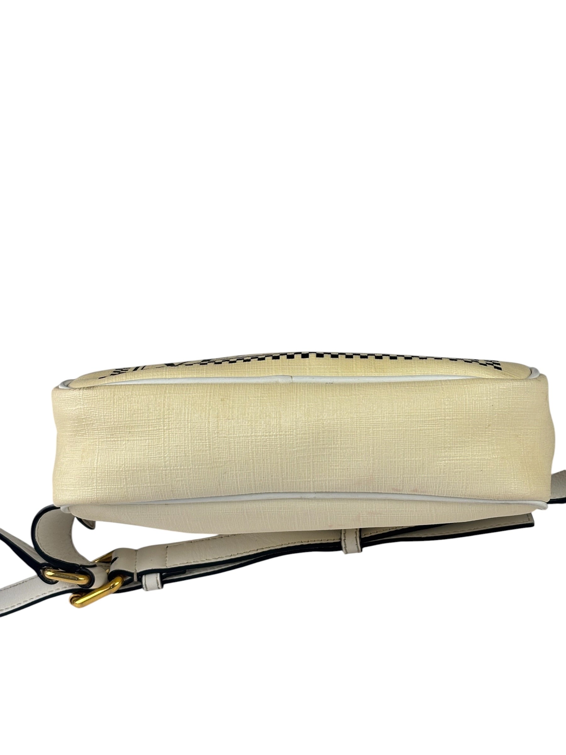 Versace Pastel Yellow Leather Logo Print Belt Bag