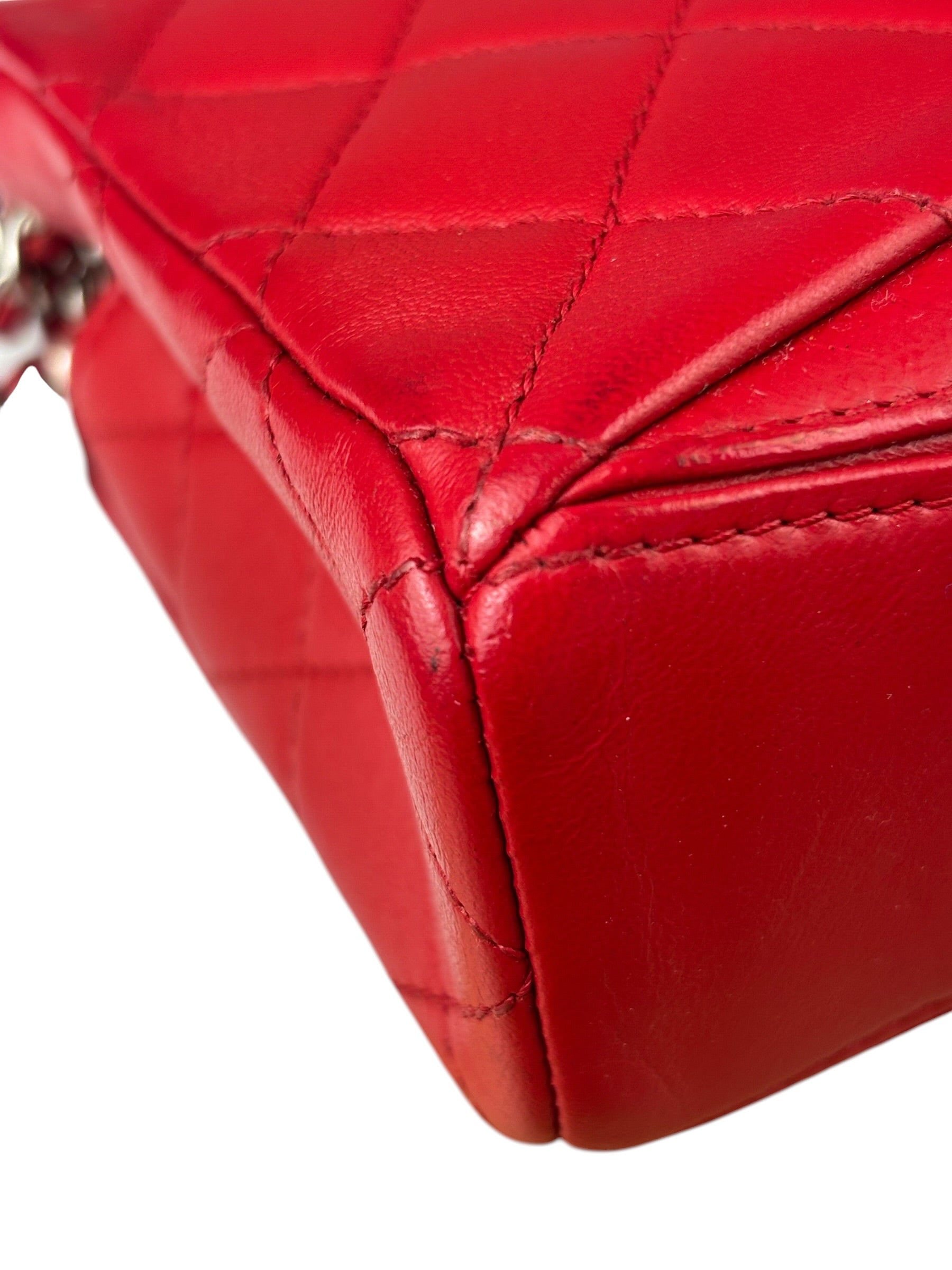Chanel Red Quilted Leather Shoulder Bag 2016