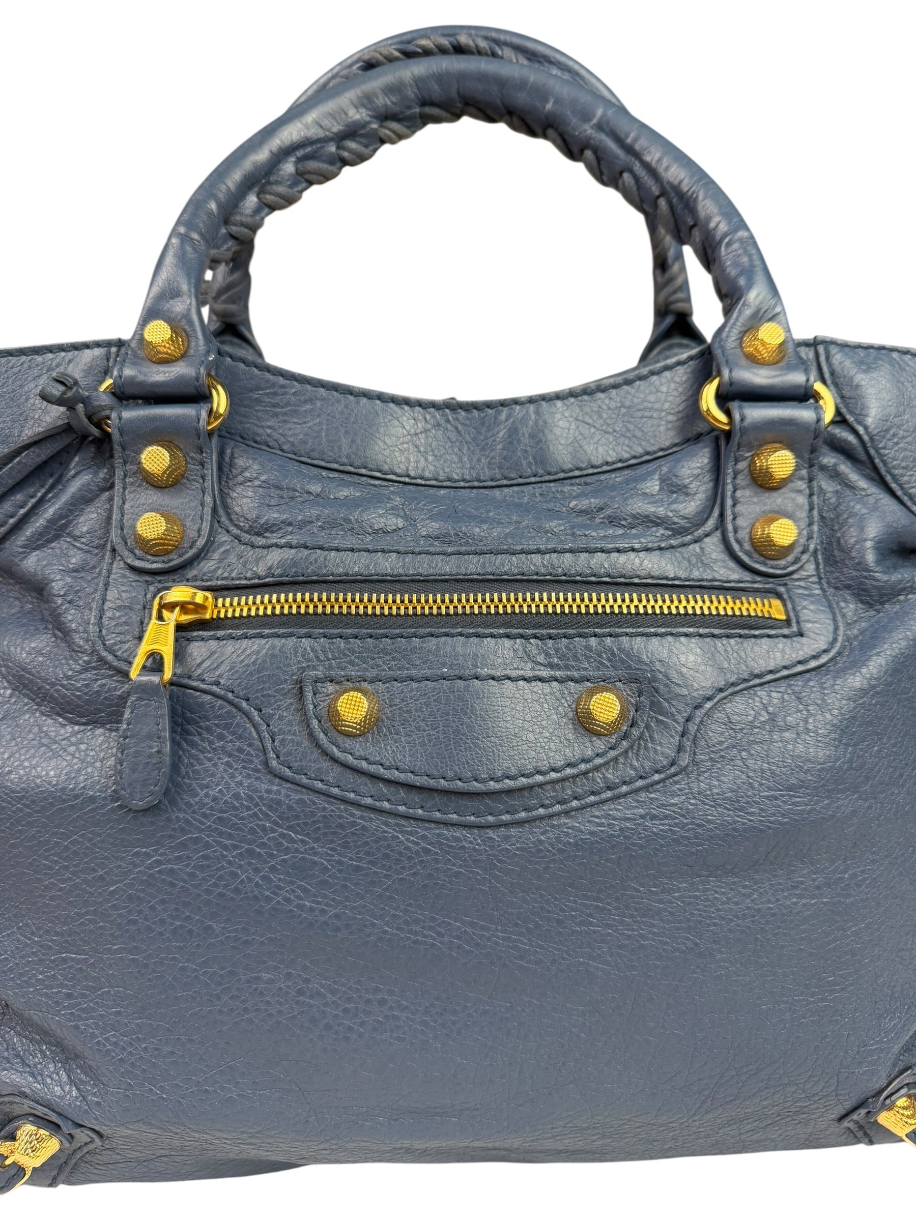 Balenciaga Mist Blue Leather Sunday City Bag