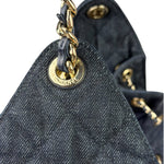 Chanel Navy Quilted Denim/Leather Trim 25 Hobo Bag 2021