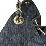 Chanel Navy Quilted Denim/Leather Trim 25 Hobo Bag 2021