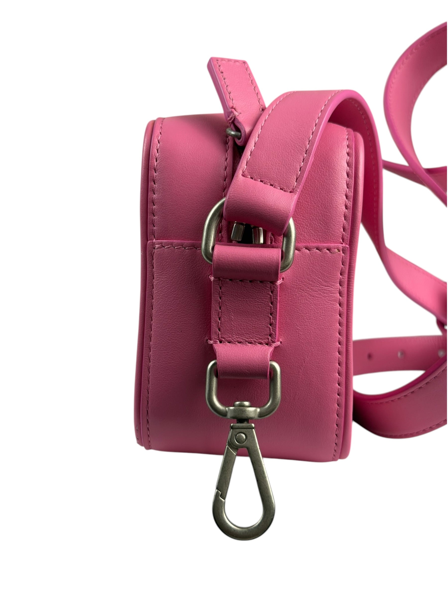 Jacquemus Le Baneto Zip Pink Leather Crossbody Bag