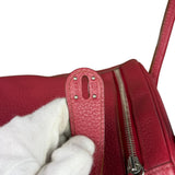 Hermes Lindy 34 Red/Fuchsia Clemence Leather Handbag 2014