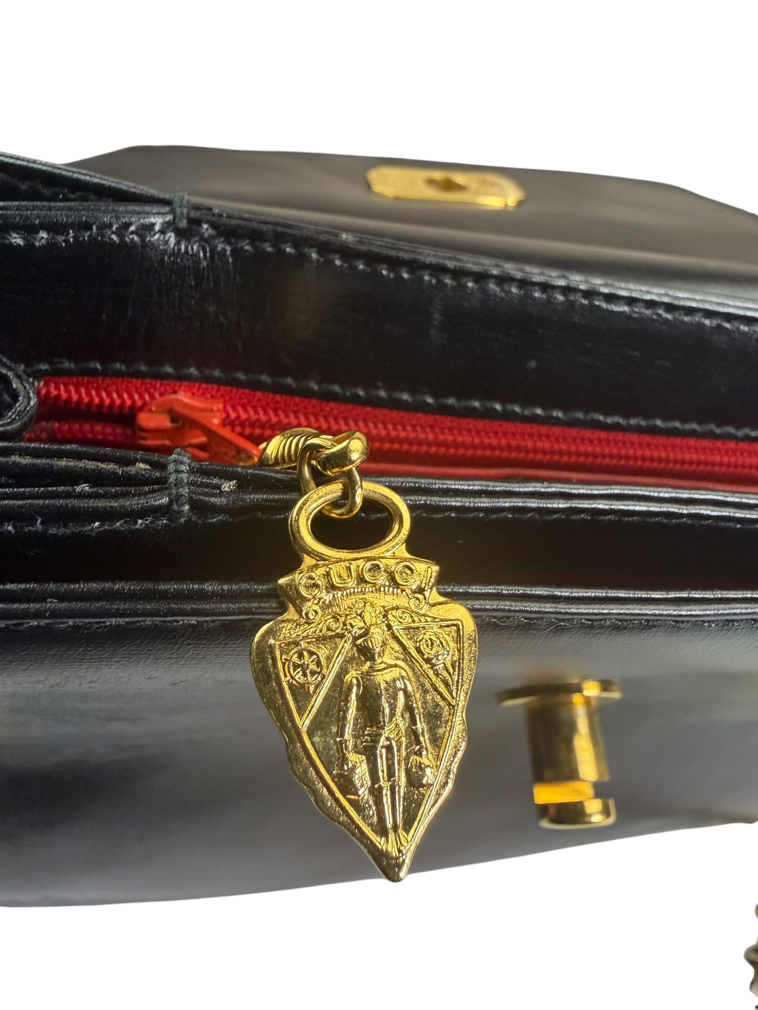 Gucci Black Leather Flap Crossbody Bag