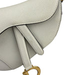 Christian Dior White Leather Saddle Hand Bag