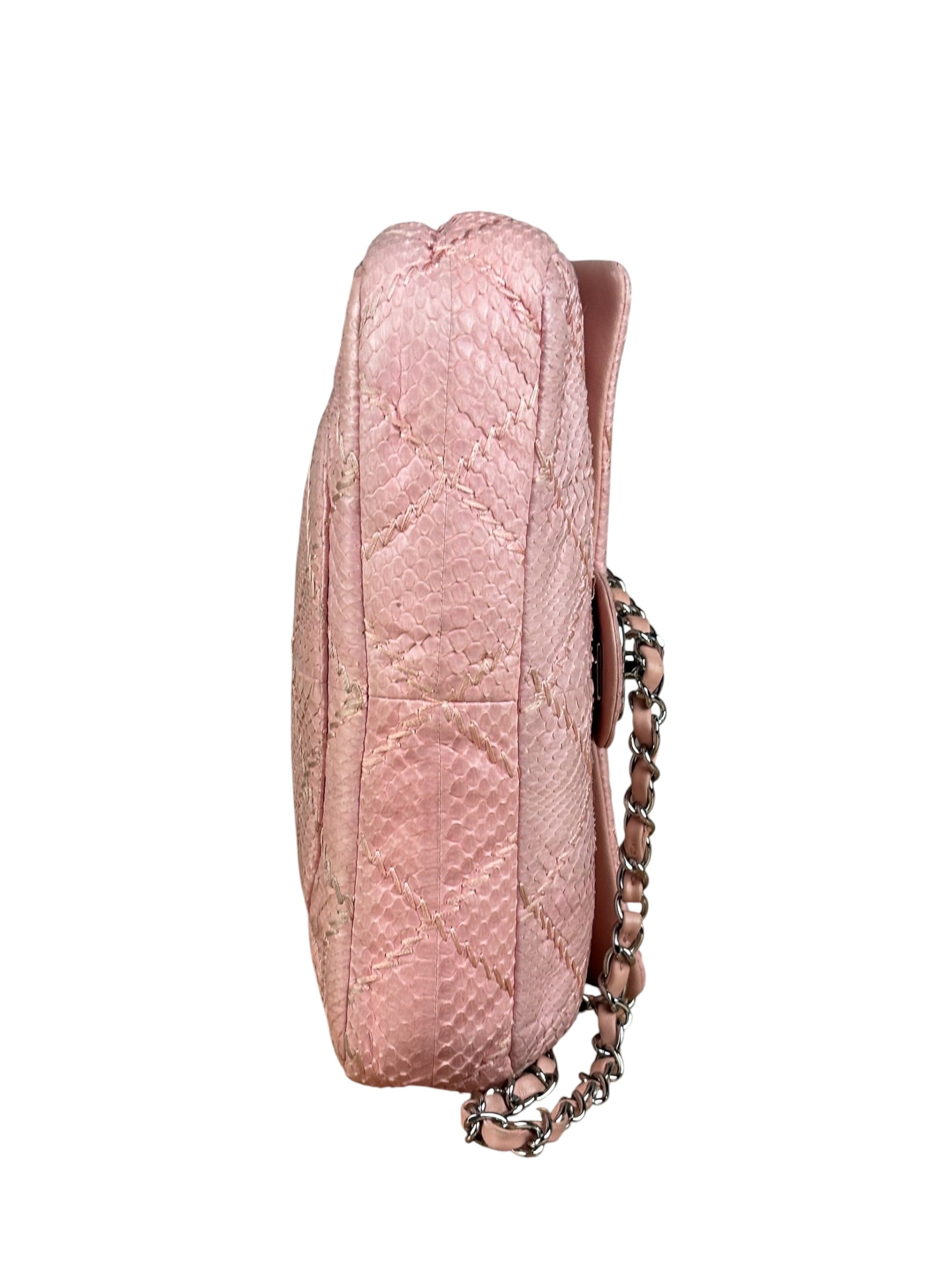 Chanel Pink Leather Small Unlimited Stitch Flap Shoulder Bag 1999