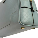 Gucci Blue Leather Micro GG Bowler Bag