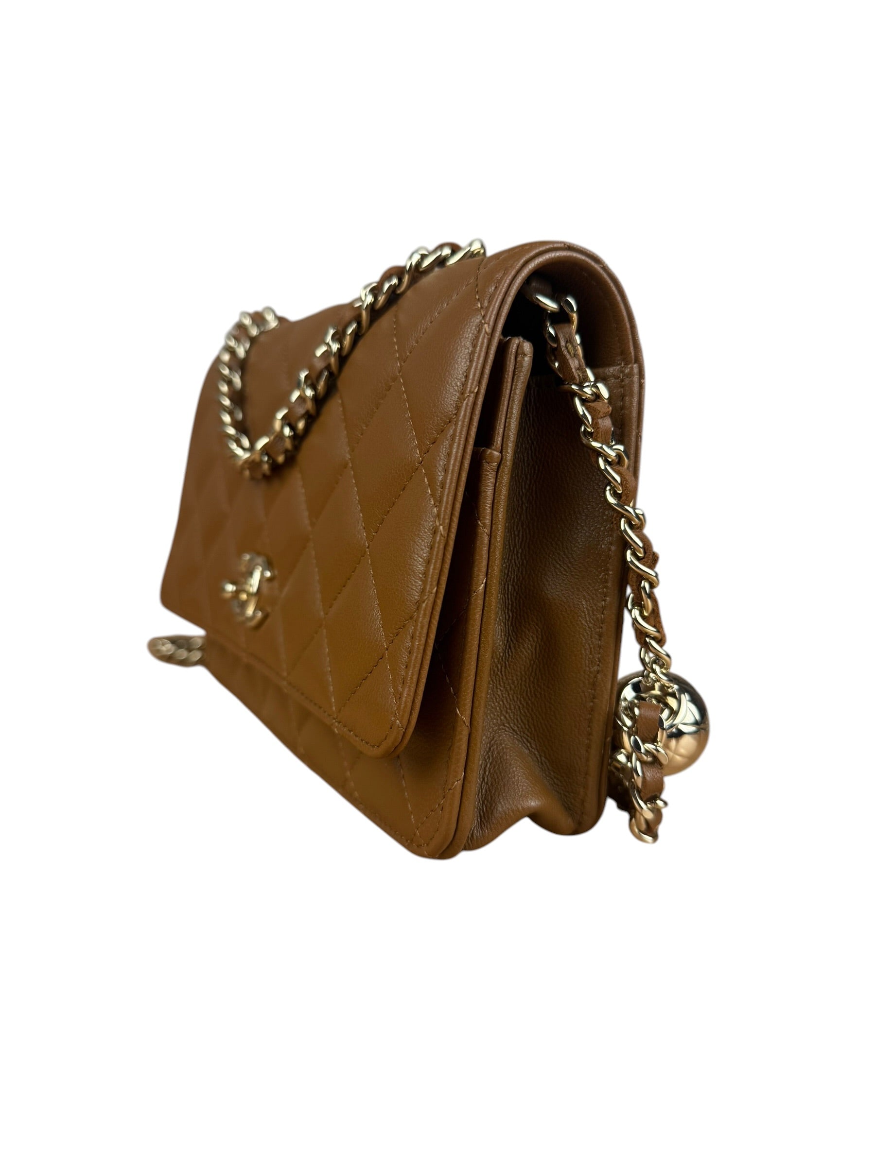 Chanel Brown Quilted Leather Wallet on Chain Shoulder Bag 2026