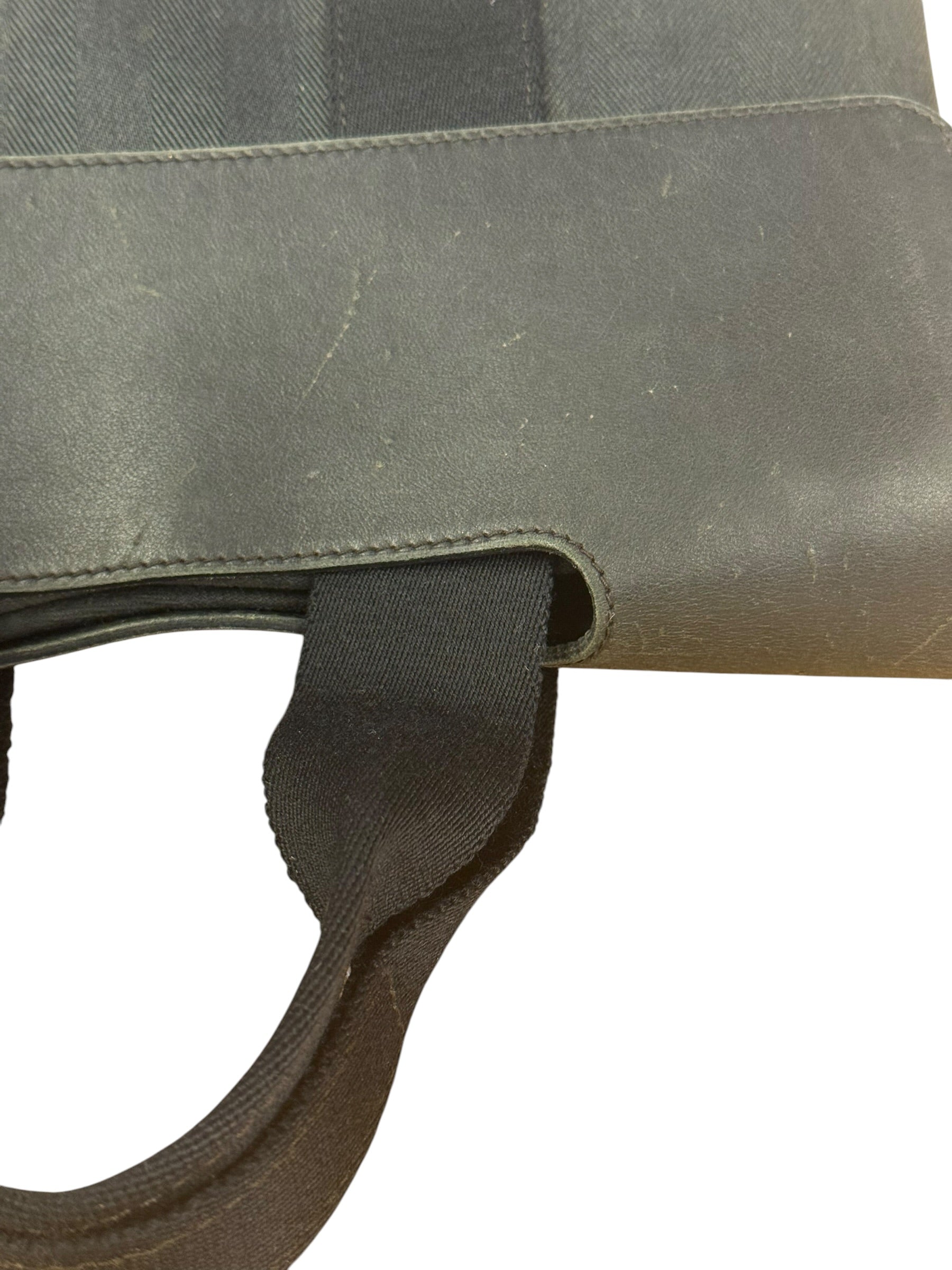 Hermes Black Canvas Leather Valparaiso Handbag