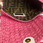 Fendi Pink Raffia Mini Chef Bag